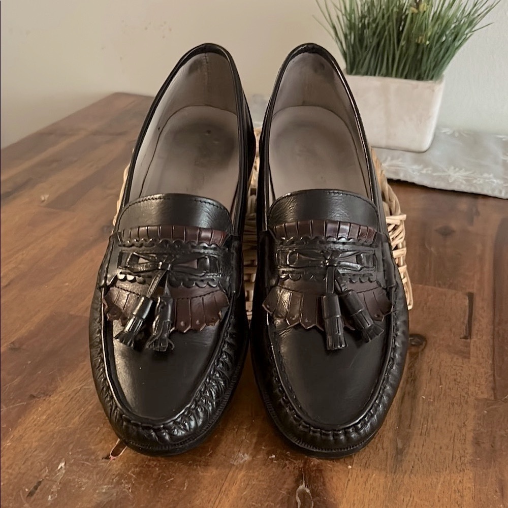 Classic Black/CordovanTassel/Kiltie Leather Slip-On Loafers Made In Italy